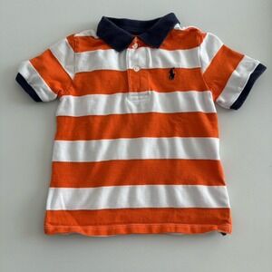 Polo Ralph Lauren Kids Boys Polo Shirt Size 24 Months Navy Orange White Striped